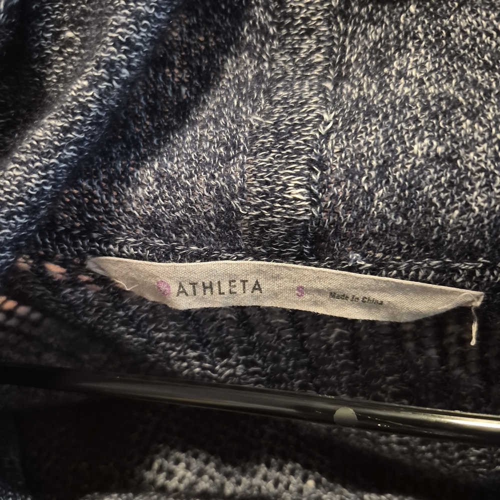 Athleta Cabrillo Knit Cashmere & Linen Blend Navy Blue Open Cardigan Size S - Picture 5 of 6